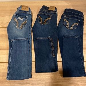 Lot of 3 low rise hollister skinny jeans